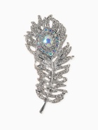 Брошь «Перо павлинье» пушистое, радужная в серебре - Фото 1
