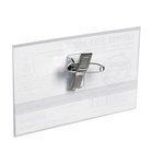 Бейдж - карман Calligrata горизонтальный, 30 мкр, внешний размер 88×55 мм, внутренний размер 88×53 мм, с зажимом и булавкой - Фото 3