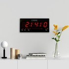 Часы электронные настенные "Соломон": термометр, календарь, 21.5 х 45.5 см, красные цифры - фото 8275673