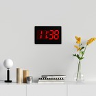 Часы электронные настенные, настольные "Соломон", будильник, 15.5 х 23.5 см, красные цифры - Фото 3
