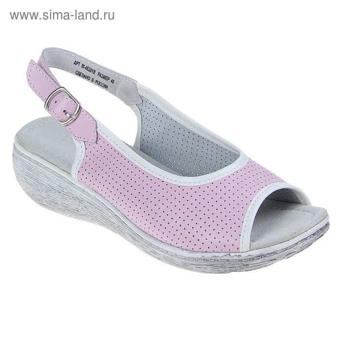 Туфли летние открытые женские, цвет розовый, размер 41 (арт. W-46301В) - Фото 1