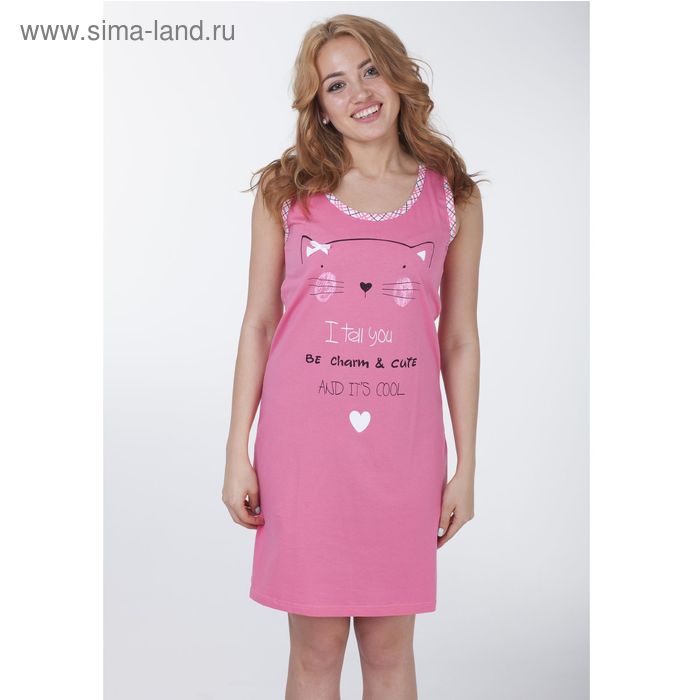 Сорочка женская "Кисуля", цвет розовый, рост 170-176 см, размер 50 (арт. Р308069) - Фото 1