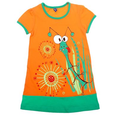 Платье для девочки "Травы", рост 98 см (26), цвет оранжевый, принт МИКС (арт. Р707714)