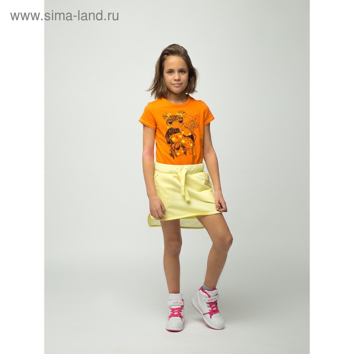 Футболка для девочки "Друзья" рост 122-128 см (32), цвет оранжевый - Фото 1