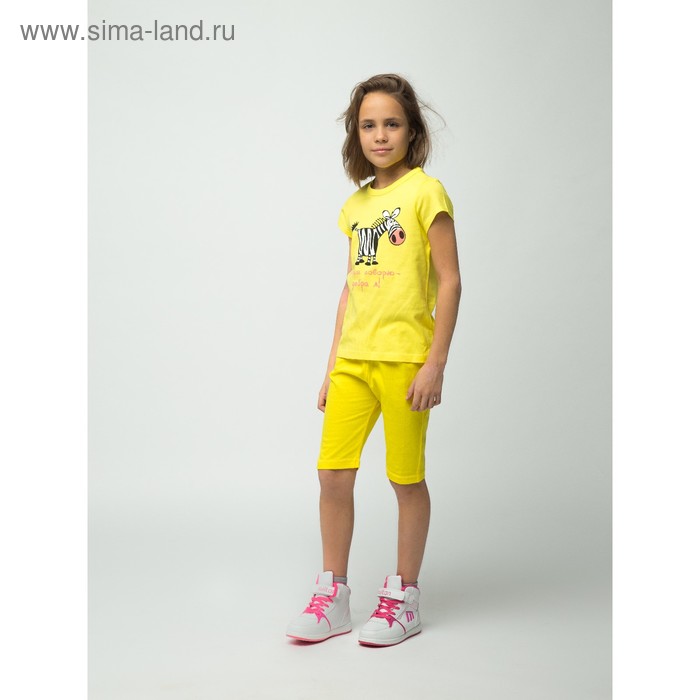 Футболка для девочки "Ослик" рост 134-140 см (34), цвет лимон - Фото 1
