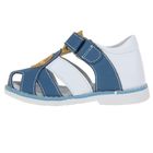 Туфли летние открытые малодетские, цвет белый/синий, размер 25 (арт. SB-24000) - Фото 3