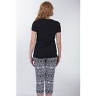 Комплект женский (футболка, капри), цвет чёрный, рост 158-164, размер 44 вискоза - Фото 3