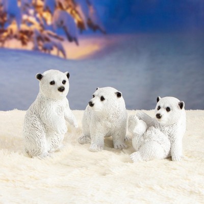 Набор фигур полистоун «Мишки», 3 шт., 18 см