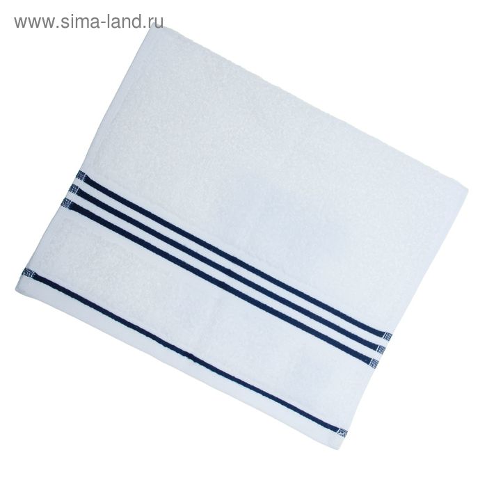 Полотенце махровое Rio-Uni weisgrundig, размер 30х50 см, 500 г/м2, цвет белый/синий - Фото 1
