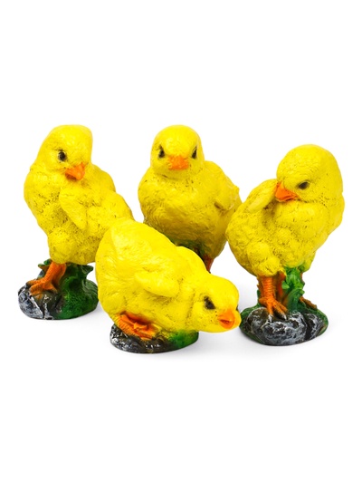 Садовая фигура из полистоуна «Цыплята», 9×9×14.5 см, набор 4 шт.