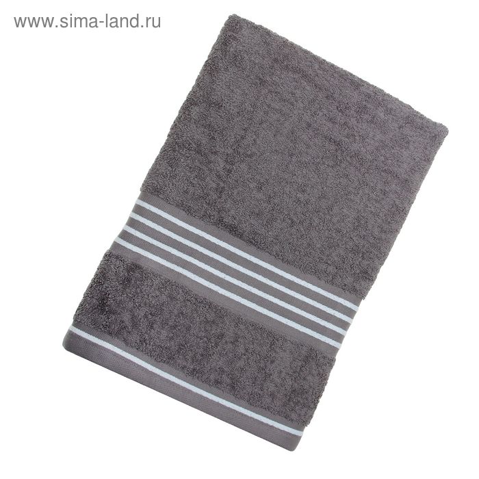 Полотенце махровое банное Rio-Uni vollfarbig, размер 70х140 см, 500 г/м2, цвет серый/белый - Фото 1
