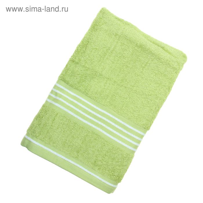Полотенце махровое банное Rio-Uni vollfarbig, размер 70х140 см, 500 г/м2, цвет зелёный/белый - Фото 1