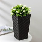 Кашпо для цветов со вставкой IDEA «Ротанг», 4.2 л, вставка 1.5 л, пластик, коричневое - Фото 1