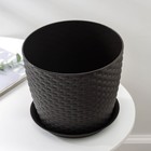 Горшок для цветов с поддоном «Ротанг», 4.7 л, d=15 см, h=14 см, пластиковый, коричневый - Фото 2