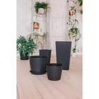 Горшок для цветов с поддоном «Ротанг», 4.7 л, d=15 см, h=14 см, пластиковый, коричневый - Фото 5