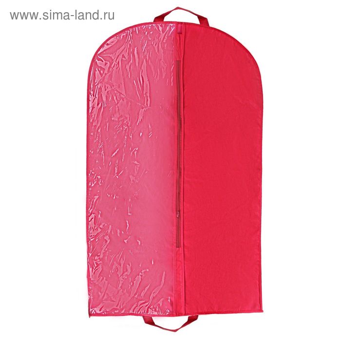 Чехол для одежды 100×60 см, полузакрытый, цвет бордовый - Фото 1