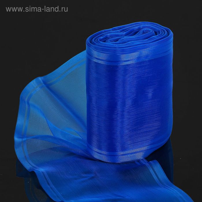 Лента для бантов, 114мм, 1м, цвет синий - Фото 1