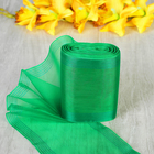 Лента для бантов, 114мм, 25м, цвет зелёный - Фото 1