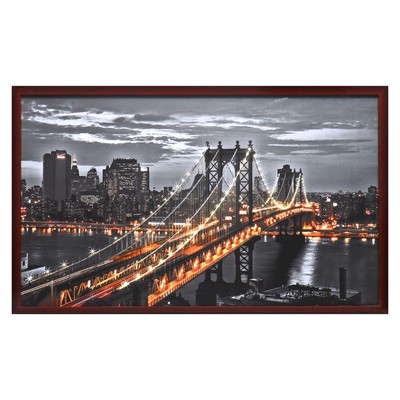 Картина "Мост в ночи" 67х107 см рамка микс