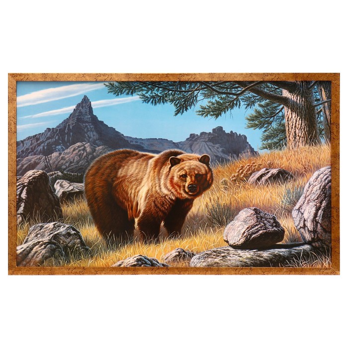Картина Медведь 67х107 см рамка МИКС