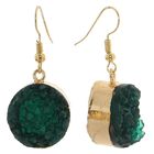 Серьги пластик «Натурель фэшн» круг цвет изумрудный в золоте - Фото 2