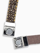 Браслет кожа "Каменная роскошь" россыпь, цвет серый, 37см - фото 809294326