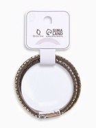 Браслет кожа "Каменная роскошь" россыпь, цвет серый, 37см - фото 809294328