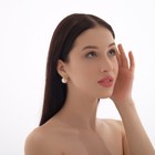 Серьги с жемчугом «Эдель» круг классика, цвет белый в розовом золоте - Фото 2