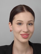 Серьги со стразами "Эдель" овал в ажуре, цвет красный в золоте - фото 809205678