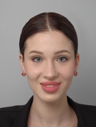 Серьги со стразами "Эдель" овал в ажуре, цвет красный в золоте - фото 809205679