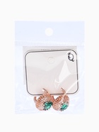 Серьги со стразами «Эдель» круг, цвет изумрудный в розовом золоте - Фото 5