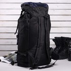 Рюкзак туристический на молнии "Горы", 1 отдел, 4 наружных кармана, усиленная спинка, объём - 43л, чёрный/синий - Фото 2