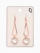 Серьги висячие со стразами «Капля с ромбом», цвет белый в розовом золоте, 7.2 см - Фото 4