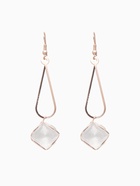 Серьги висячие со стразами «Капля с ромбом», цвет белый в розовом золоте, 7.2 см - Фото 11