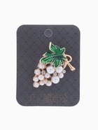 Брошь «Виноградная веточка» бело-зелёная в золоте - Фото 4