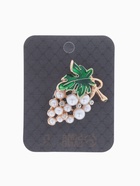 Брошь «Виноградная веточка», бело-зелёная в золоте - Фото 6