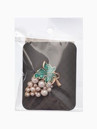 Брошь «Виноградная веточка» бело-зелёная в золоте - Фото 8