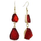 Серьги пластик «Натурель фэшн» капля, цвет ярко-красный в золоте - Фото 2