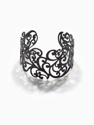 Браслет металл «Каркас» фэшн леди, узор, цвет чёрный, 6 см