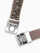 Браслет кожа "Каменная роскошь" россыпь, цвет серый в серебре, L=37 см - фото 809294334