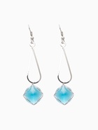 Серьги висячие со стразами «Капля с ромбом», цвет голубой в серебре, 7.2 см - Фото 3