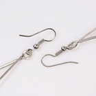 Серьги висячие со стразами «Капля с ромбом», цвет голубой в серебре, 7.2 см - Фото 5