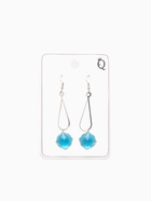 Серьги висячие со стразами «Капля с ромбом», цвет голубой в серебре, 7.2 см - Фото 4