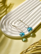 Серьги висячие со стразами «Капля с ромбом», цвет голубой в серебре, 7.2 см - Фото 4