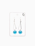 Серьги висячие со стразами «Капля с ромбом», цвет голубой в серебре, 7.2 см - Фото 7