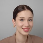 Серьги со стразами «Эдель» овал с камнем, светло-коричневые в золоте - Фото 2