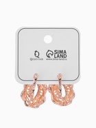 Серьги со стразами «Эдель» овал с камнем, светло-коричневые в золоте 1260989