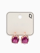 Серьги со стразами «Эдель» овальчик, цвет фиолетовый в золоте - Фото 3