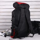 Рюкзак туристический на молнии "Горы", 1 отдел, 4 наружных кармана, усиленная спинка, объём - 43л, чёрный/красный - Фото 2