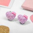 Серьги-клипсы детские «Выбражулька» сердечко с цветочком, цвет МИКС - Фото 1
